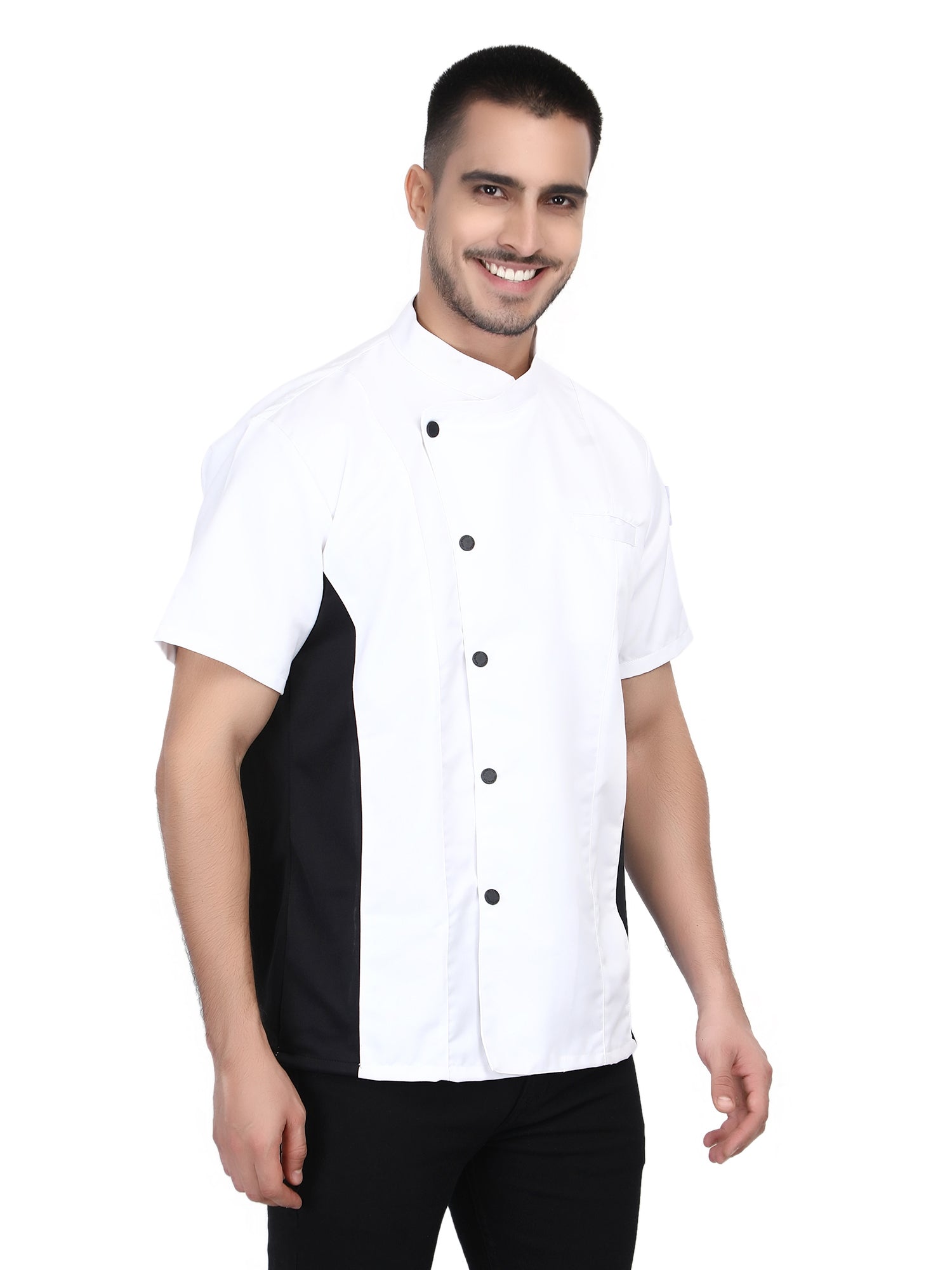 Short Sleeves side Mesh Vented Chef Coat Jacket Uniform Unisex for Food Service, Caterers, Bakers and Culinary Professional